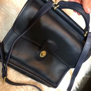 Navy Blue Leather COACH purse